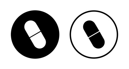 Pills icon logo design. capsule icon. Drug sign and symbol