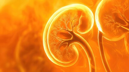 Stunning Artistic Representation of Human Kidneys with Bright Background