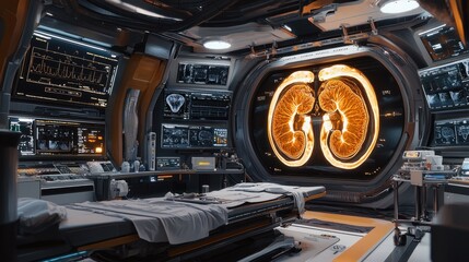 Fototapeta premium High-Tech Medical Laboratory with Advanced Imaging Equipment