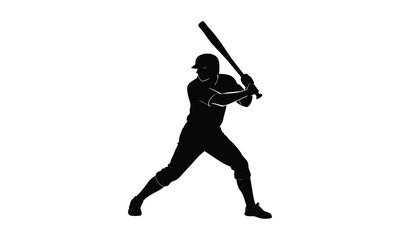  Baseball Batter Swing Silhouette