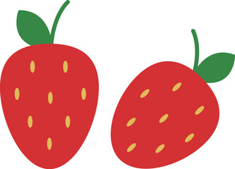 いちごのイラスト・かわいいシンプル