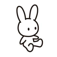 かわいいうさぎのぬいぐるみのアイソメトリックイラスト。ベクターデータは線幅の編集が可能です