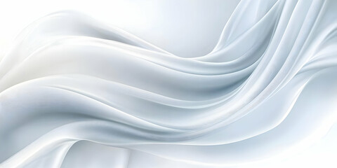 Obraz premium Abstract 3D Gray White Flowing Fabric Waves Background Illustration