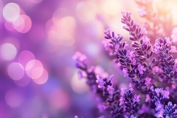 Obraz premium Purple Lavender Flowers Close-up