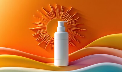 Sunscreen Awareness Campaign for Summer Sun Safety Month in August Featuring Vibrant Design and UV Protection