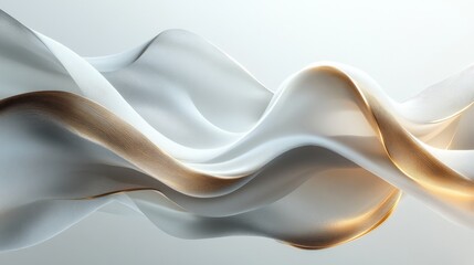 Obraz premium A flowing composition of abstract fabric with gold highlights and shadows