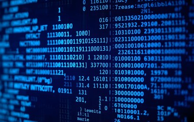 Binary Data Security With Blue Screen, Digital Futuristic, Cyber Security Computer