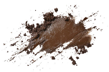brown mud splash texture on transparent background