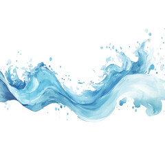 Isolated watercolor waves on white background