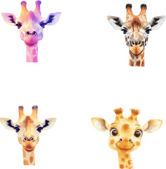 Obraz premium Watercolor giraffe head. Vector illustration on white background