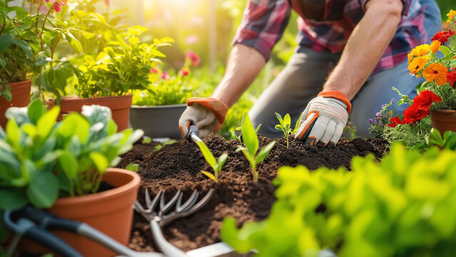 Gardener&rsquo;s Hands at Work: Nurturing Nature with Care and Precision