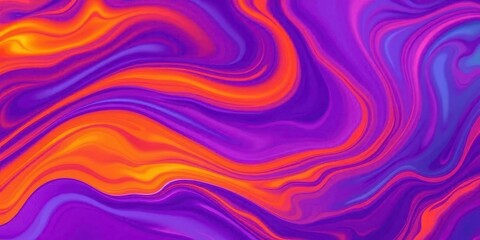 Obraz premium Fluid blend of vibrant orange, electric blue, and deep purple hues creating abstract swirls, mixed media, nebula