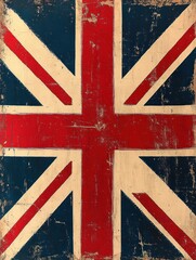 Fototapeta premium Distressed Union Jack Vintage Grunge Flag Pop Art Design