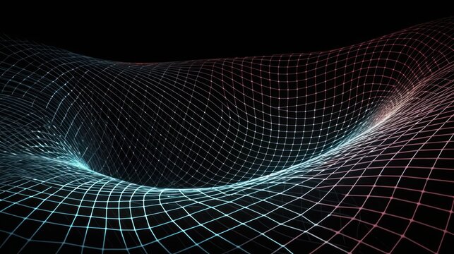 Black Hole Tunnel Wireframe Abstract Geometric Space Travel Mesh Structure