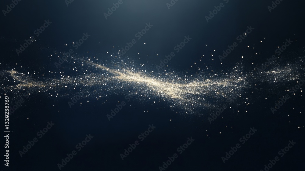 Wall mural a glowing stream of light and particles moving in space