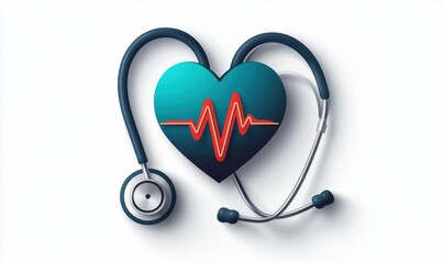 Nursing Assistants Day Celebration Minimalist Design with Heart Icon ECG Line Stethoscope June Awareness