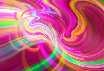 Obraz premium Hypnotic color swirl, vibrant pinks, yellows, greens, and blues in dynamic motion, background, design