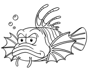 Lion Fish Hand Drawn Illustration