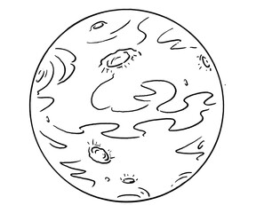 Mars Planet Hand Drawn Illustration
