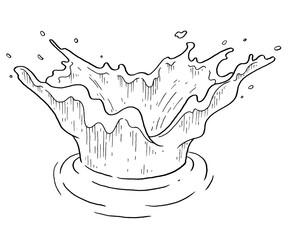 Water Splash Hand Drawn Illustration