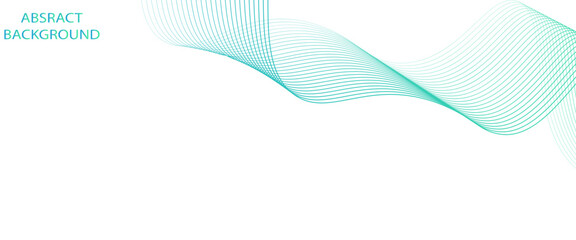 Abstract blue smooth wave on a white background. Dynamic sound wave. Design element. Vector illustration.
