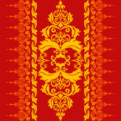 pattern, seamless, floral, damask, design, wallpaper, gold