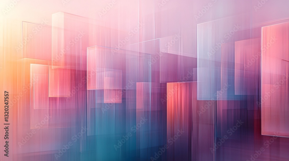 Wall mural an abstract art piece using shapes and vibrant color combinations
