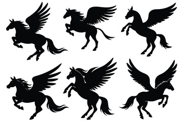 Obraz premium Pegasus Silhouette Side View