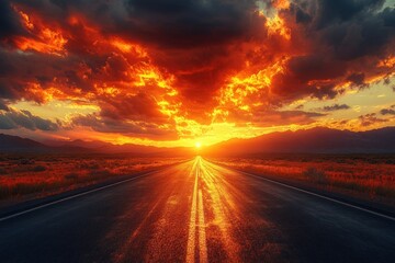 High-speed Truck on Highway with Motion Blur and Dramatic Lighting