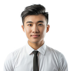 Professional young man in formal shirt and tie with confident expression on face