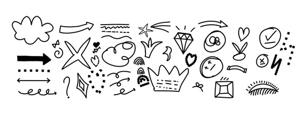 Doodle, Doodle vector,  Set Of Doodles, Doodles collection,hand drawn doodle vector illustration of an abstract background