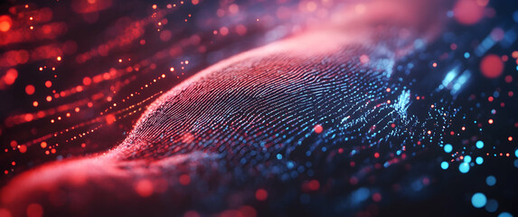 Fototapeta premium Dynamic Abstract Visualization of Colorful Data Waveform with Vibrant Particles and Glowing Lights in a Modern Digital Environment