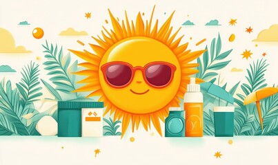 Sun Safety Awareness Month August UV Protection Tips Sunscreen Sunglasses Umbrella Skin Health Summer Campaign