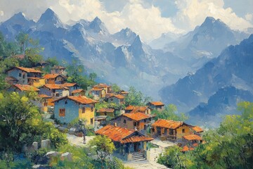 Mountain Village in Kurdistan Province of Iran