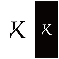 Monogram KT or TK icon logo unique flat