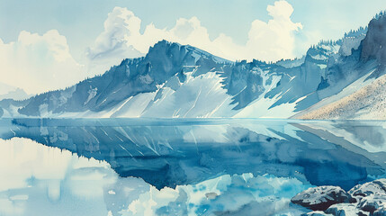 Stark View Mountain Still Reflected Water The