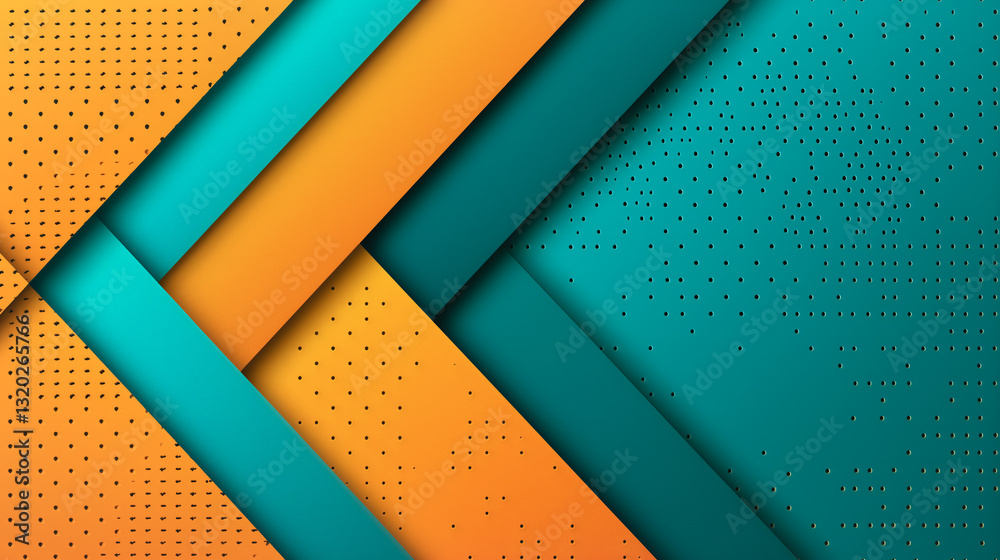 Poster dynamic geometric abstraction: this vibrant geometric composition showcases an interplay of shapes a