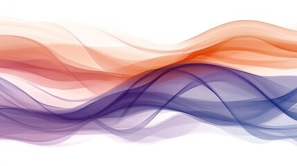 Obraz premium Wavy abstract background displays a layered blend of colors across white space