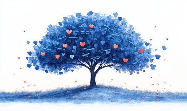 Prostate Cancer Awareness Month September Blue Ribbon Health Illustration