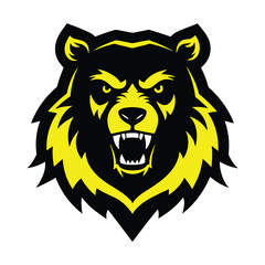 Savage bear mascot logo vector.