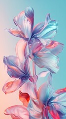 Fototapeta premium Subtle pastel colors blending into dynamic gradients, soft hues. Vertical