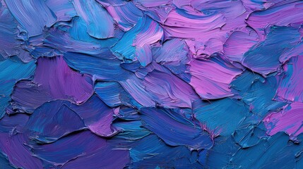 Dynamic interplay of purple and blue hues in abstract art, a captivating visual experience