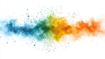 Obraz premium Colorful powder explosion, a vibrant abstract display of dynamic art and design vivid