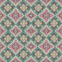 thai art seamless pattern with flowers