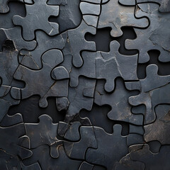 Dark Stone Puzzle Pieces Abstract Background Texture