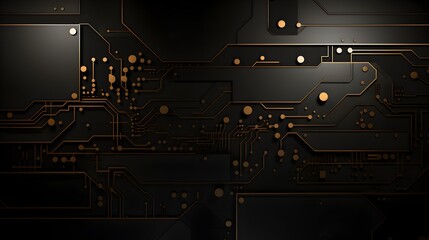 Luxury black and gold metal technology background with a modern high-tech feel