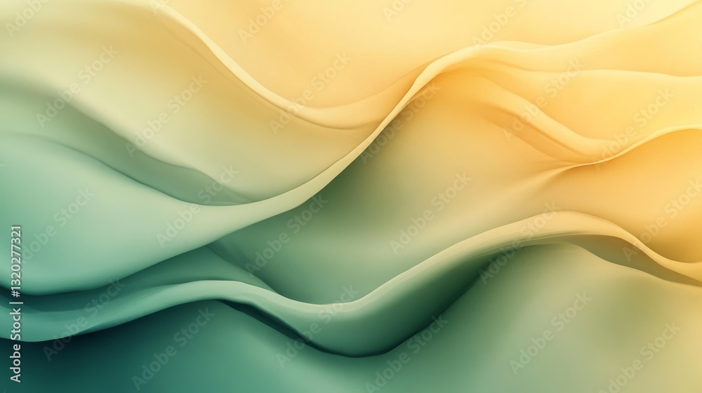 Wall mural soft flowing abstract waves with gradients of color and light