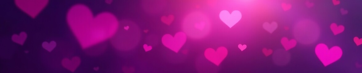 Gradient purple heart pattern with bokeh effect, romance, love, decoration