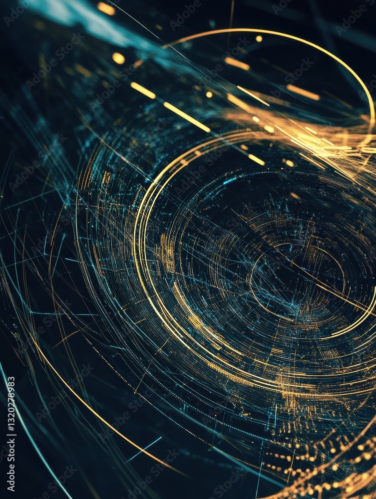 Aufkleber Digital fingerprint design showcasing cyber connections in a modern layout with space for text above and below, emphasizing technology and security concepts