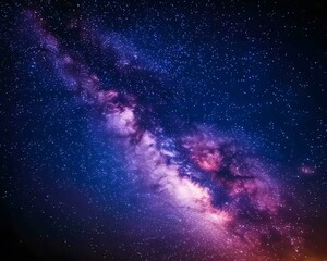 Fototapeta premium A beautiful nighttime view of the colorful galaxy stars and cosmic dust